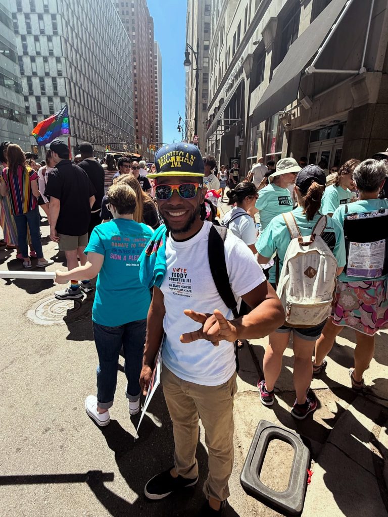 About teddy dorsette iii detroit pride parade michigan state house campaign 2026